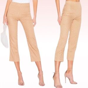 LPA Tan White Polka Dot Cropped Pants